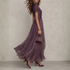 Women's Wedding Guest Flared A-Line Maxi Dress