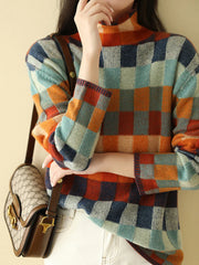 Women's Knit Sweater - Textured Soft Fabric - Relaxed Fit - Round Neck Casual Wear