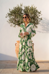 Mina’s Enchanted Flow Tie-Waist Maxi Dress