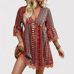 Melina | Boho Chic V-Neck Dress