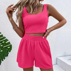 Freya | Women’s Ribbed Crop Tank and Shorts Set