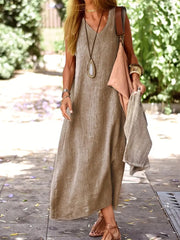 Women's Long Summer Dress with Flowing Cut