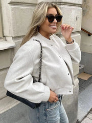 Women's cropped bomber jacket for casual street style