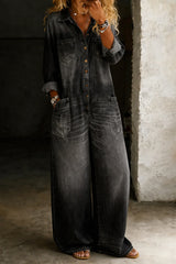 Monroe - Relaxed Wide-Leg Utility Denim Jumpsuit