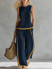Amara | Cotton Linen Wide-Leg Two-Piece Set