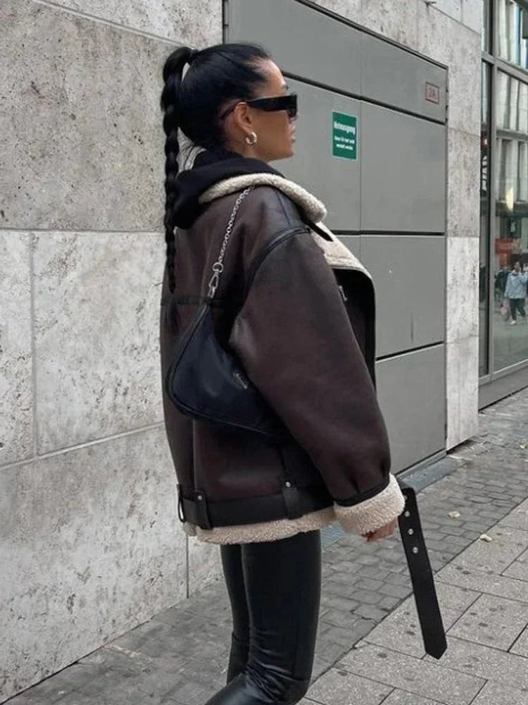 Marta | Fashionable winter coat: long sleeve women's jacket