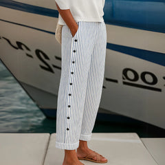 Women's Stylish Striped Button Pants