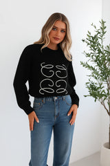 Adelaine Knit - Black Print