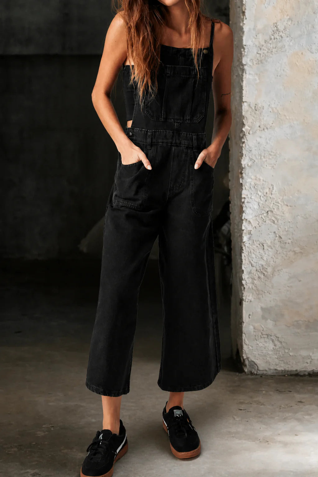 Elizabeth | Wide Leg Suspender Jumpsuit