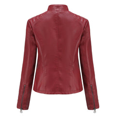 Heather | Women’s Classic Zip-up Biker Jacket