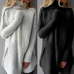 Women's Oversized Turtleneck Knit Sweater - Cozy Chunky Pullover, Stylish Winter Wear