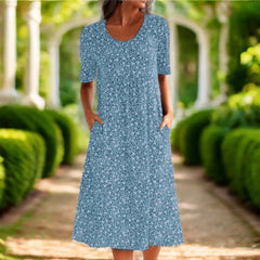 Amara | Stylish Floral Print Midi Dress