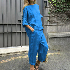 EMMA – CASUAL COTTON-LINEN TWO-PIECE SET