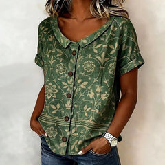 Women's Vintage Floral Print Blouse