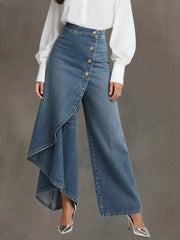 Women's Wide Leg High Waist Draped Pants