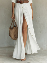 Long Maxi Dress with Notched Collar and Long Sleeves for Women
