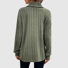 Women's ribbed open-front cardigan