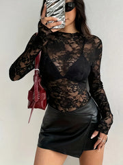 Women's Stylish Lace Sheer Top