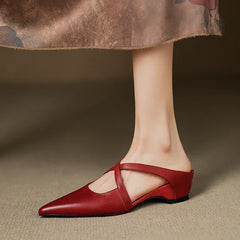 Helene Genuine Leather Mules