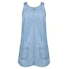 Lunariah - Casual Denim Pocket Dress