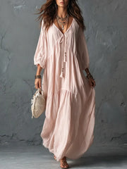 Women's Loose Bohemian Style Cotton Linen Long Dress