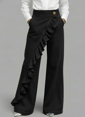 Women's single ruffled jeans