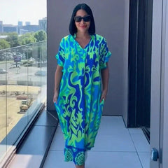 Oceania™ Dress in Viscose with a Loose Fit and Tropical Print