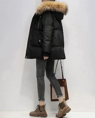 Ella® | Winter coat with faux fur hood