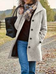 Linda | Single-breasted knit coat