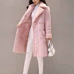 Marina | Velvet-lined suede coat